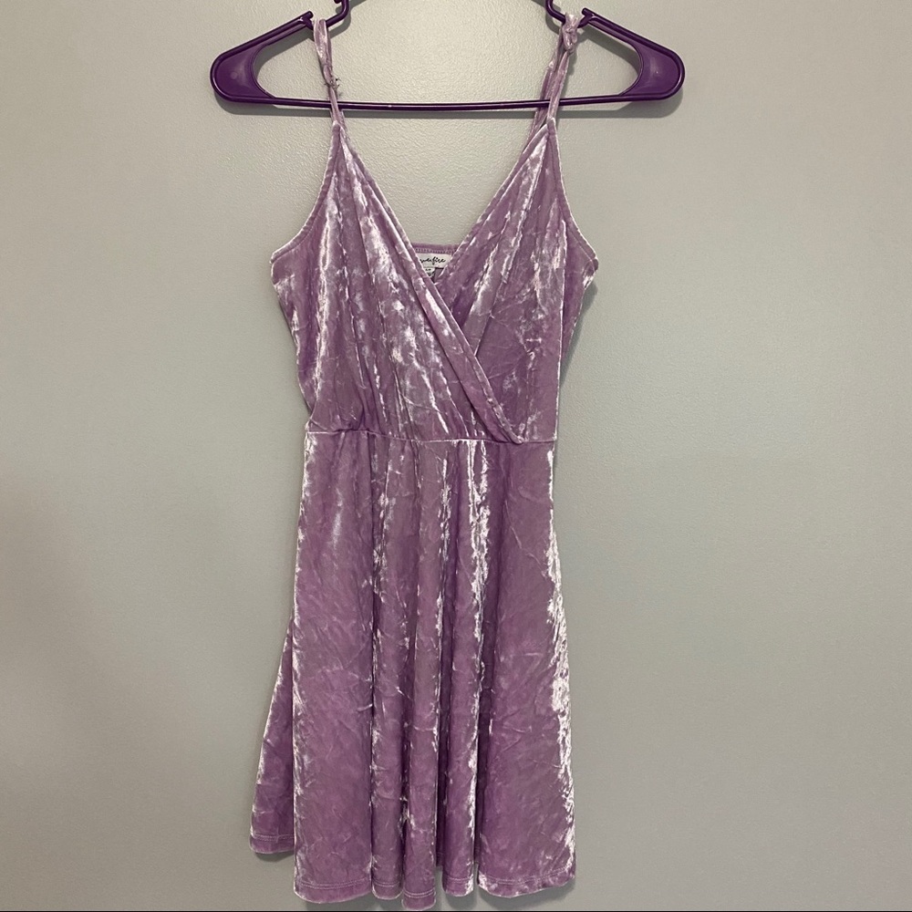 Lilac velvet mini dress